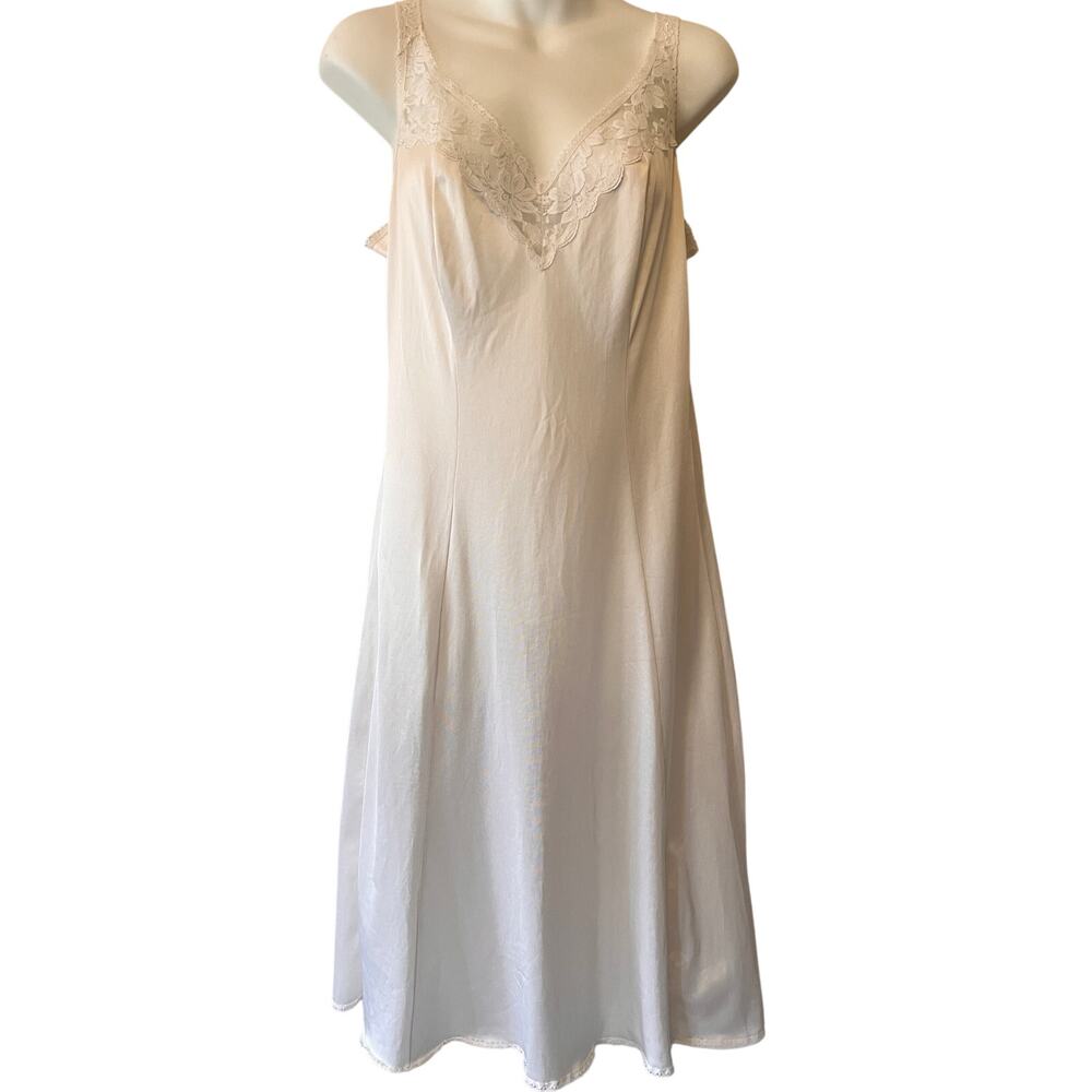 Vintage maidenform white slip dress nylon lace union made lingerie intimates